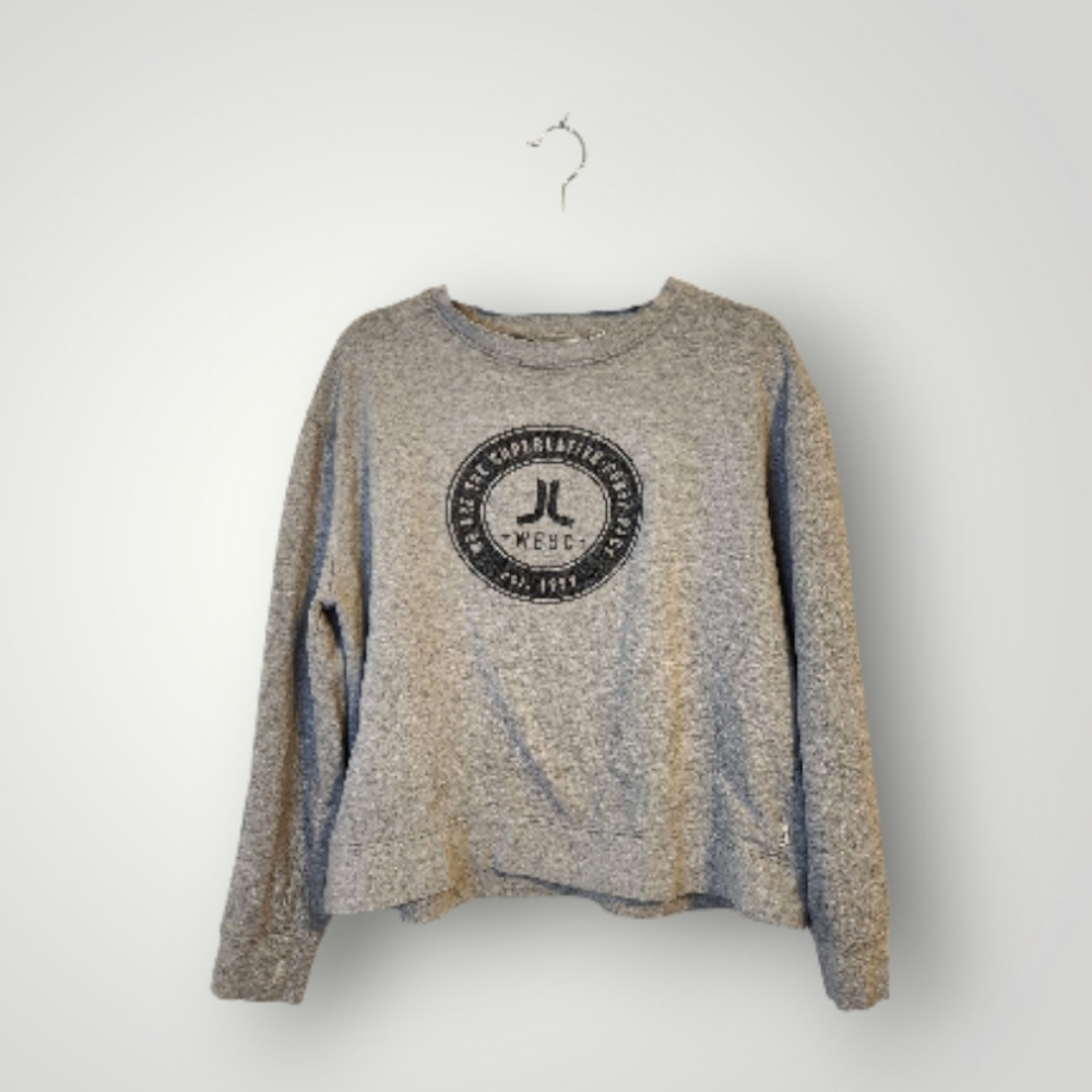 WESC VARSITY CREW GREY MELANGE SWEAT-SHIRT M Xl W Xxl